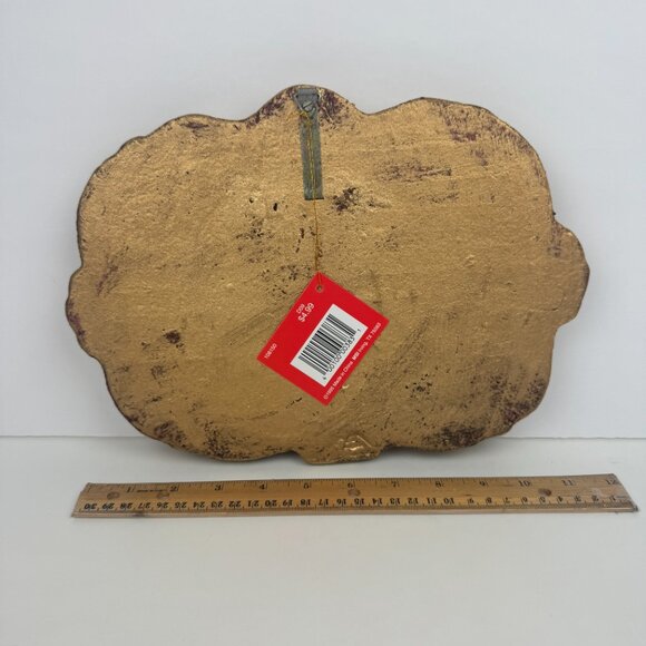 Vtg 95 Seasons Greetings Christmas Holiday Lightweight Foam Sign Gold Color Deco - Picture 3 of 11